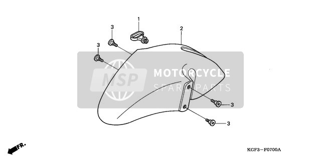 Honda NES125 2001 Voorspatbord voor een 2001 Honda NES125